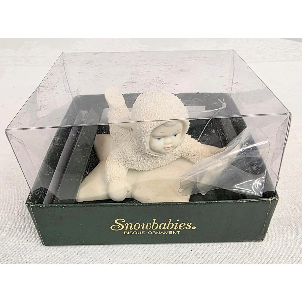 Department 56 Snowbabies Gathering Stars in the Sky Bisque Ornament with Box